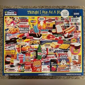 White Mountain “Things I Ate As A Kid” 1000pc, like new, pet/smoke free home.